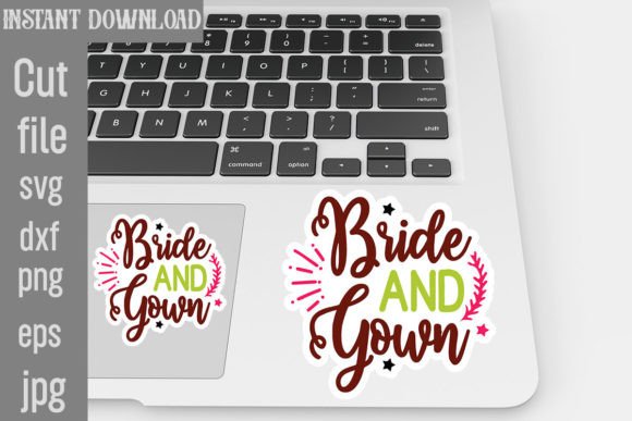 Bride and Gown SVG Stickers for Crafts and Graphics