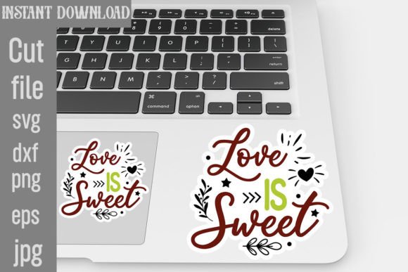 Love is Sweet SVG Stickers for Modern Brand Graphics