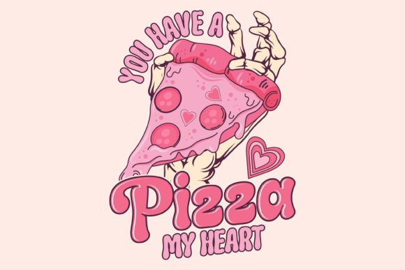 Retro Valentine SVG Graphics for Pizza Branding